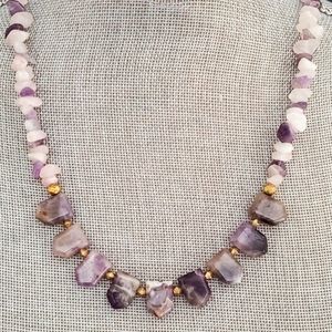 Genuine Amythest Beaded Necklace